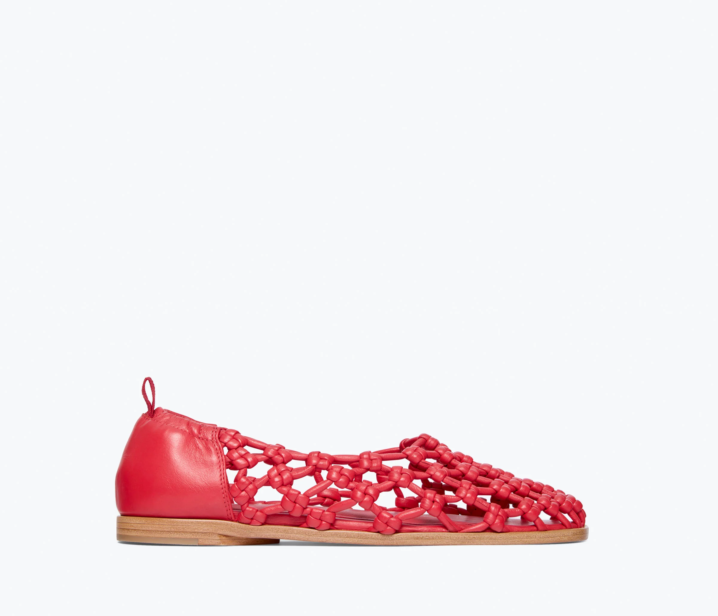 SALLY WOVEN LEATHER FLAT