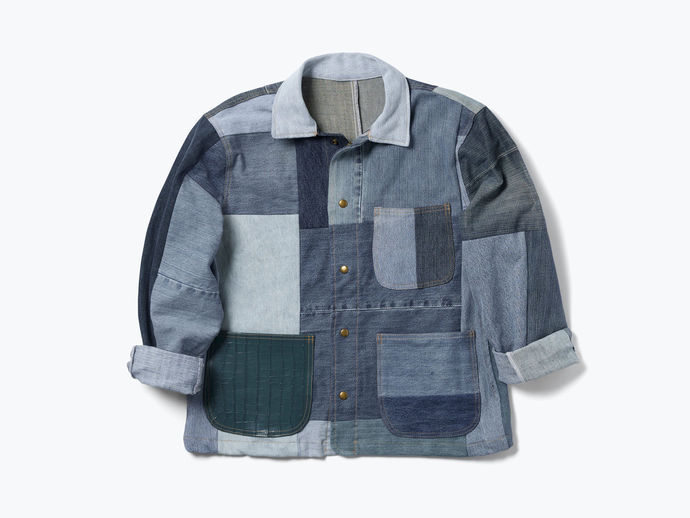 PATCHWORK DENIM CHORE COAT - Image 5