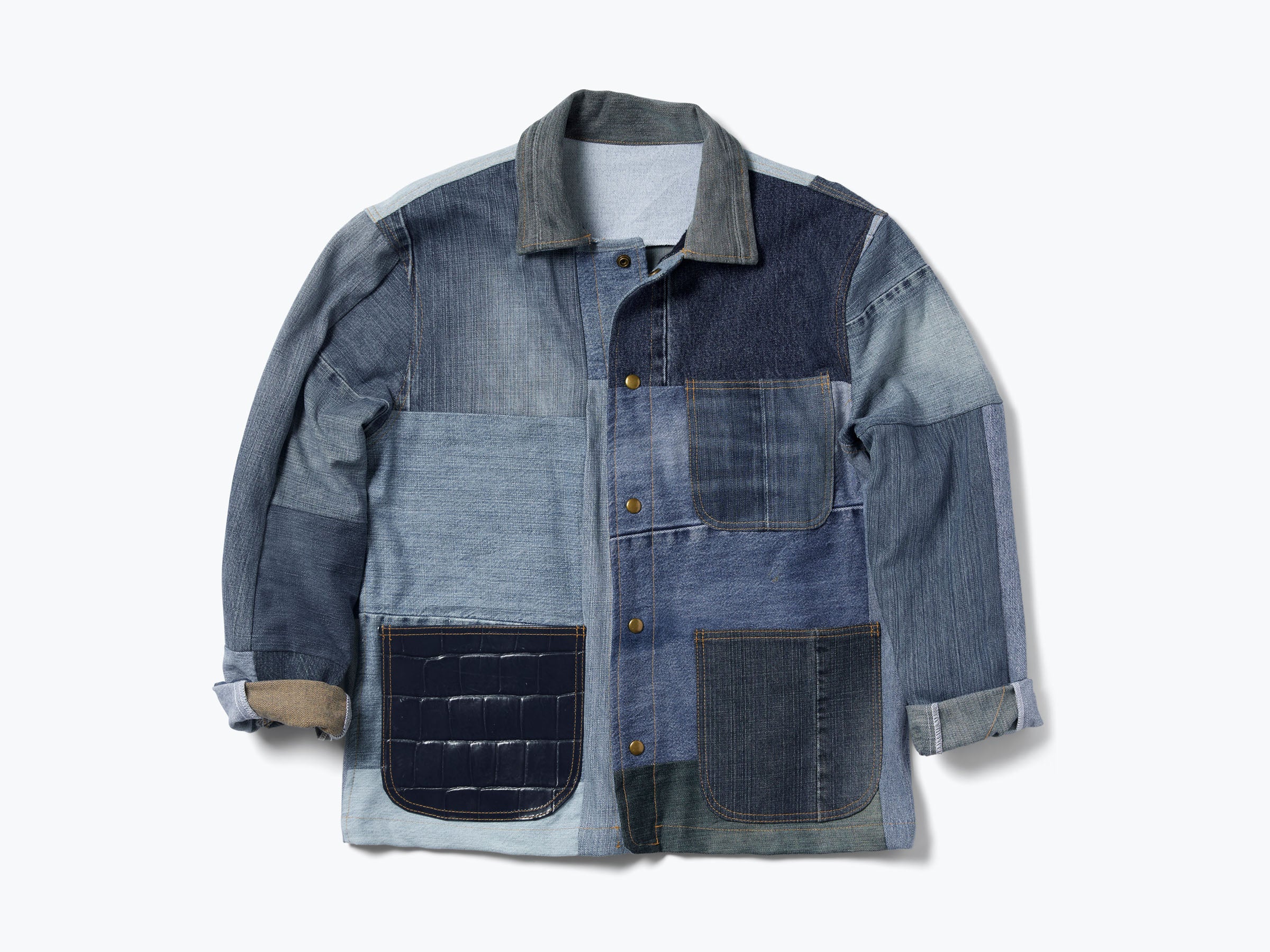 PATCHWORK DENIM CHORE COAT - Image 7